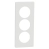 Odace Architecte - plaque 3 postes entraxe spécifique 57mm - Blanc craie