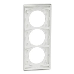 Odace Architecte - plaque 3 postes entraxe spécifique 57mm - Blanc craie