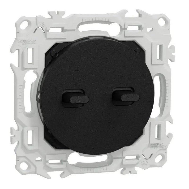 Odace 2025 - double va-et-vient ou poussoir à levier - 10AX - noir onyx