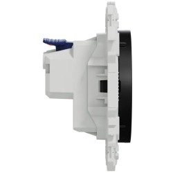 Odace 2025 - prise 2P+T affleurante - bornes automatiques - noir onyx