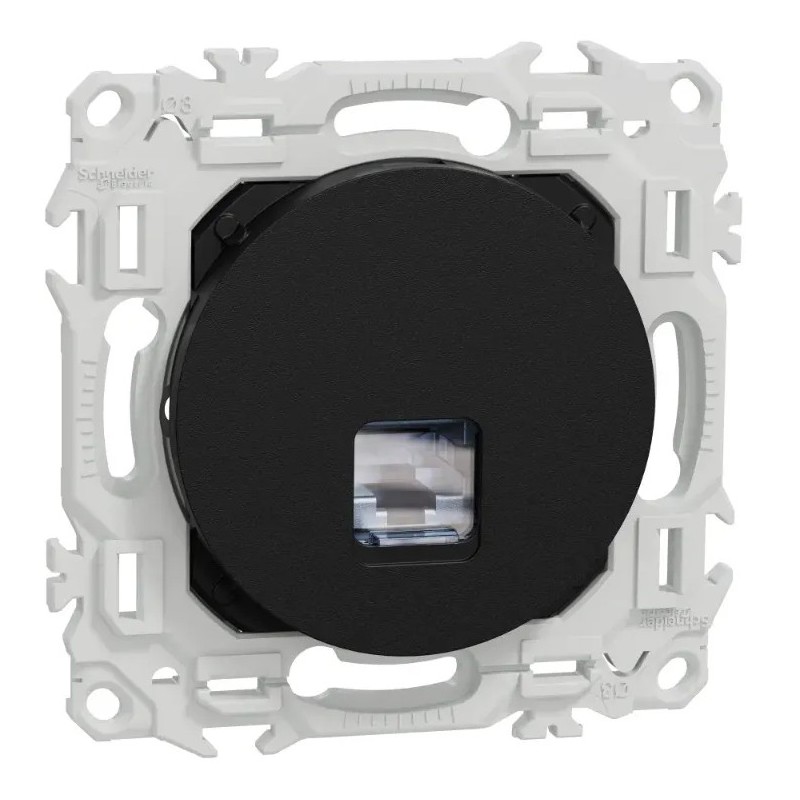 Odace 2025 - prise RJ45 - Cat6 STP grade 2TV min à grade 3TV - noir onyx