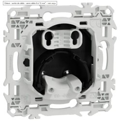 Odace 2025 - sortie de câble - serre câble Ø 6 à 12 mm² - cache peinture - noir RAL 9005 mat - IK04 IP21 - certifié NF