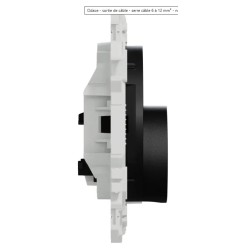 Odace 2025 - sortie de câble - serre câble Ø 6 à 12 mm² - cache peinture - noir RAL 9005 mat - IK04 IP21 - certifié NF