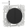 Odace 2025 - double va-et-vient ou poussoir lumineux LED 0,15mA - 10AX - noir onyx