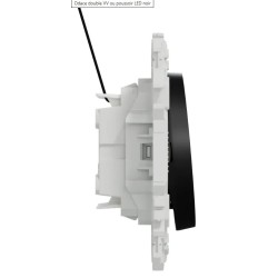 Odace 2025 - double va-et-vient ou poussoir lumineux LED 0,15mA - 10AX - noir onyx