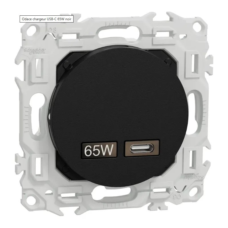 Odace 2025 - chargeur USB-C 65W - forte puissance et charge rapide - noir onyx