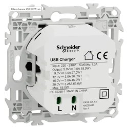 Odace 2025 - chargeur USB-C 65W - forte puissance et charge rapide - noir onyx