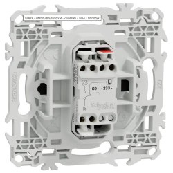 Odace 2025 - inter ou poussoir VMC 2 vitesses - 10AX - noir onyx