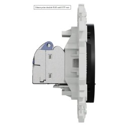 Odace 2025 - prise double RJ45 - Cat6 STP grade 2TV min à grade 3TV - noir onyx