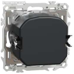 Odace 2025 - variateur de lumière universel 2 ou 3 fils - rotatif - noir onyx