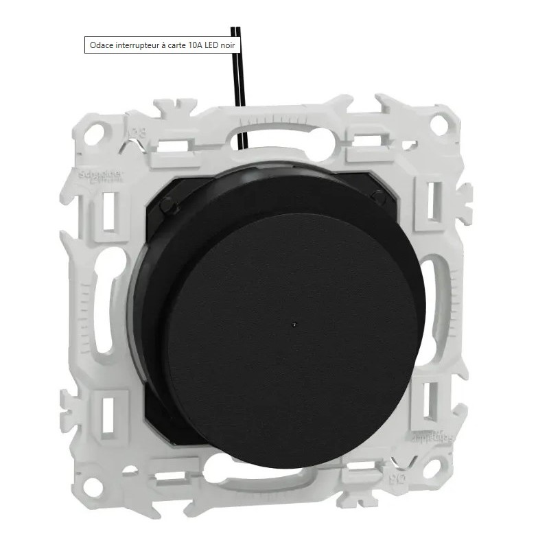 Odace 2025 - interrupteur à carte - LED localisation incluse - 10AX - noir onyx