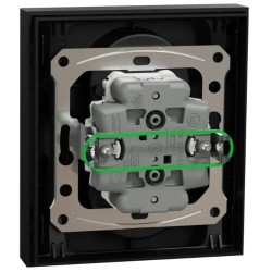 Odace 2025 - double prise de courant 2P+T avec plaque - install 1 poste - noir onyx