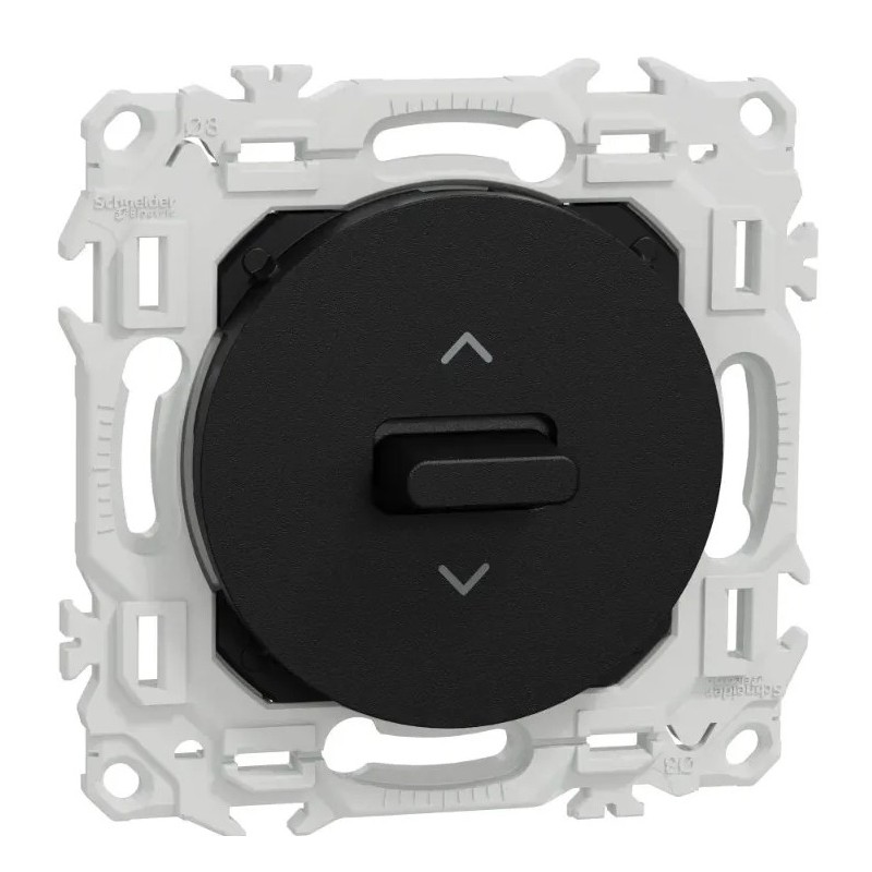 Odace 2025 - inter ou poussoir volet roulant 3 positions à levier - noir onyx