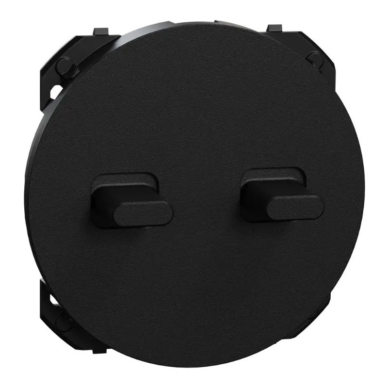 Odace 2025 - enjoliveur seul - pour double va et vient ou poussoir - ergonomie à levier - noir RAL 9005 mat