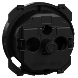 Odace 2025 - enjoliveur seul - pour équiper une prise affleurante combinée à un chargeur USB-C - noir RAL 9005 mat