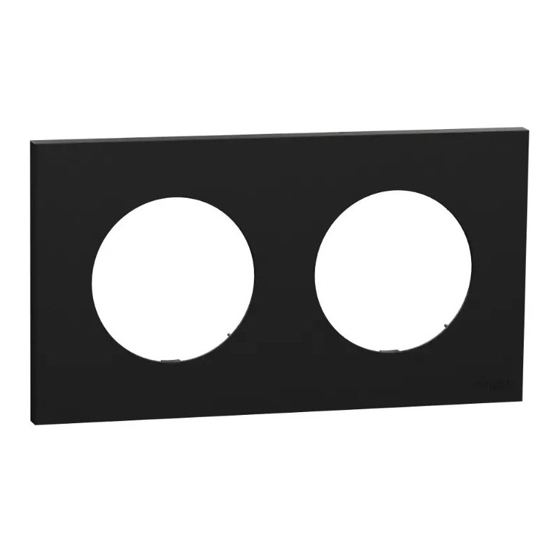Odace 2025 - plaque de finition 2 postes - couleur Noir onyx