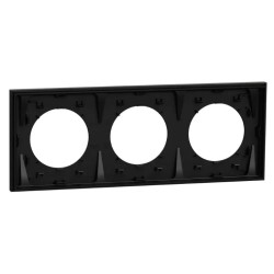 Odace 2025 - plaque de finition 3 postes - couleur Noir onyx