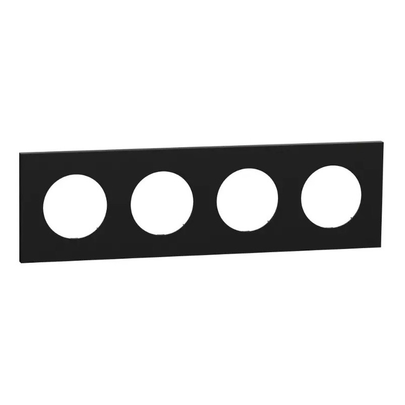 Odace 2025 - plaque de finition 4 postes - couleur Noir onyx