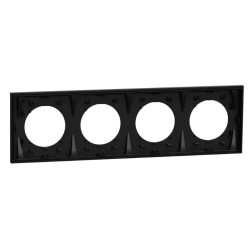 Odace 2025 - plaque de finition 4 postes - couleur Noir onyx