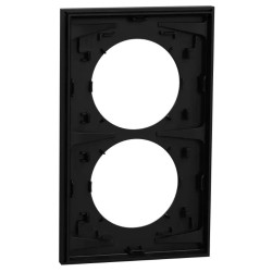 Odace 2025 - plaque de finition 2 postes entraxe spécifique 57mm - Noir onyx