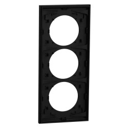 Odace 2025 - plaque de finition 3 postes entraxe spécifique 57mm - Noir onyx