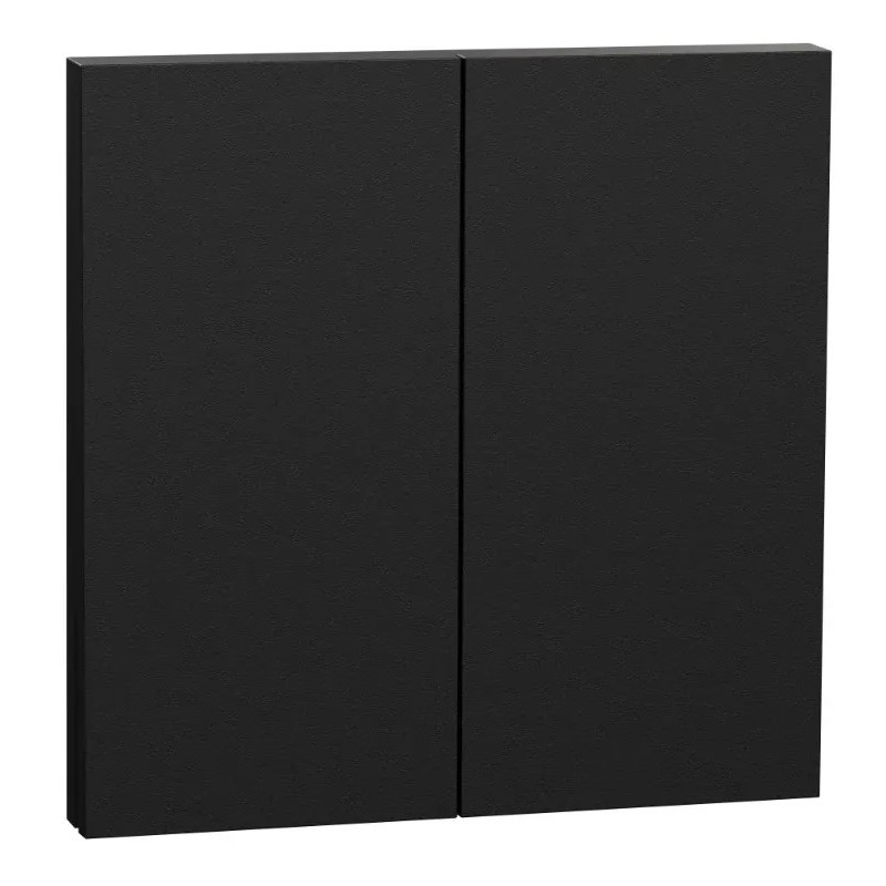 Odace Intégral - enjoliveur et plaque - pour VV ou poussoir double - Noir onyx
