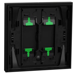 Odace Intégral - enjoliveur et plaque - pour VV ou poussoir double - Noir onyx