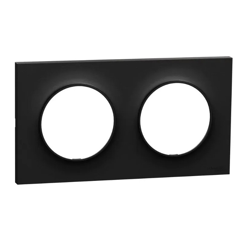 Odace Origine - plaque de finition 2 postes - couleur noir