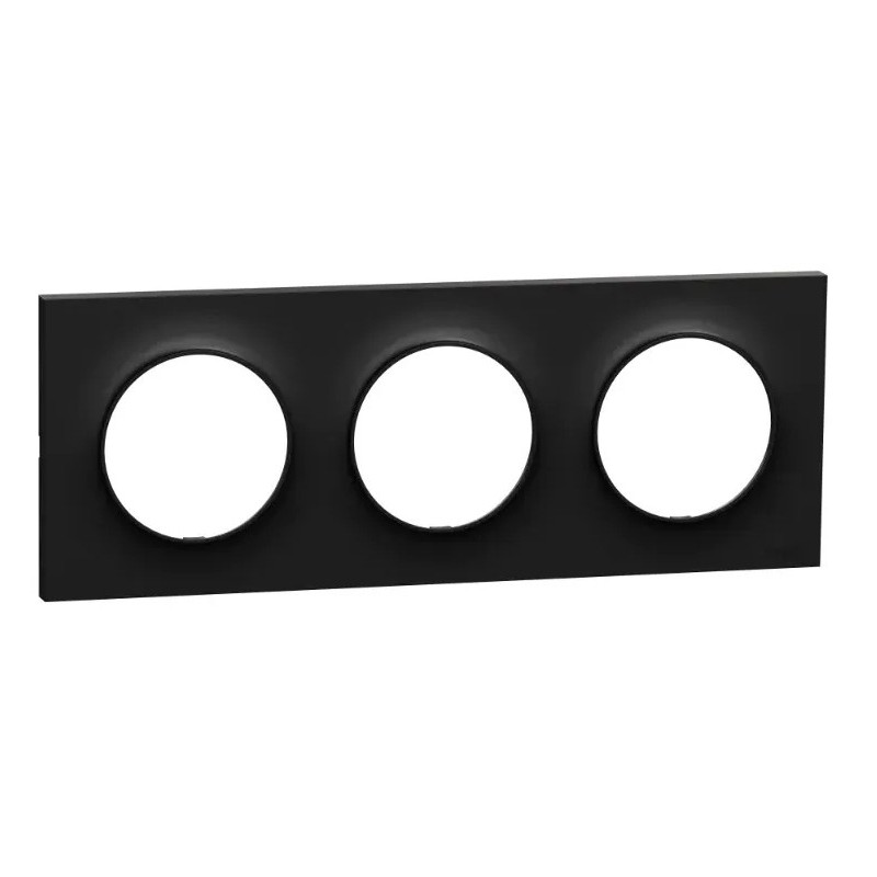 Odace Origine - plaque de finition 3 postes - couleur noir