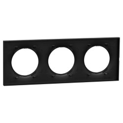 Odace Origine - plaque de finition 3 postes - couleur noir