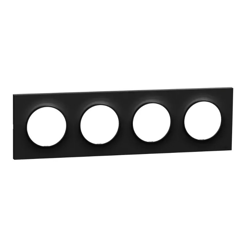 Odace Origine - plaque de finition 4 postes - couleur noir