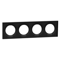Odace Origine - plaque de finition 4 postes - couleur noir