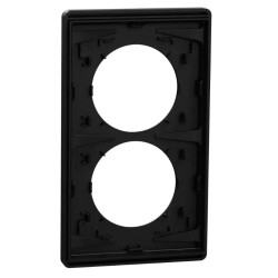 Odace Architecte - plaque 2 postes entraxe spécifique 57mm - Noir onyx