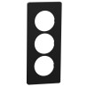 Odace Architecte - plaque 3 postes entraxe spécifique 57mm - Noir onyx