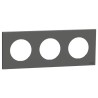 Odace - plaque de finition 3 postes - couleur Gris basalte