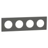 Odace - plaque de finition 4 postes - couleur Gris basalte
