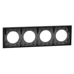 Odace - plaque de finition 4 postes - couleur Gris basalte