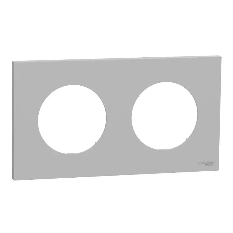 Odace - plaque de finition 2 postes - couleur Gris galet