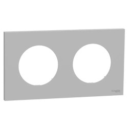 Odace - plaque de finition 2 postes - couleur Gris galet