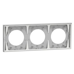 Odace - plaque de finition 3 postes - couleur Gris galet