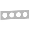 Odace - plaque de finition 4 postes - couleur Gris galet