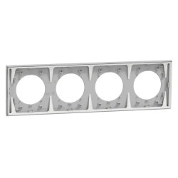 Odace - plaque de finition 4 postes - couleur Gris galet