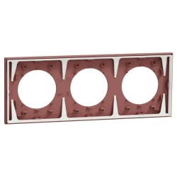 Odace - plaque de finition 3 postes - couleur Rose grenat