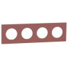 Odace - plaque de finition 4 postes - couleur Rose grenat
