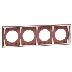 Odace - plaque de finition 4 postes - couleur Rose grenat