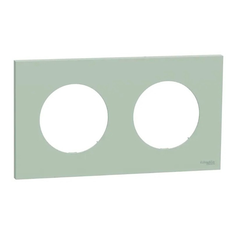 Odace - plaque de finition 2 postes - couleur Vert jade