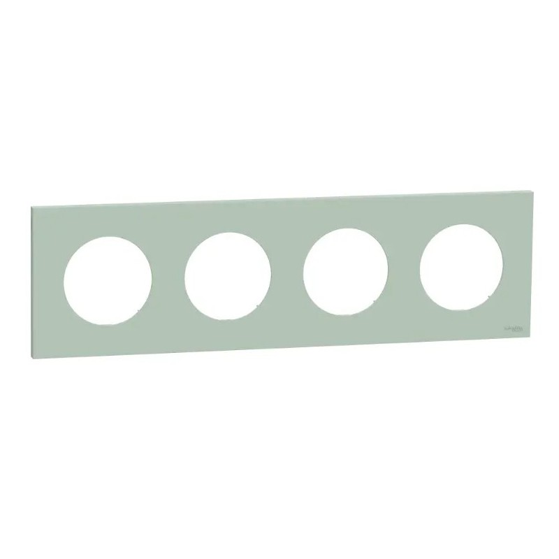 Odace - plaque de finition 4 postes - couleur Vert jade