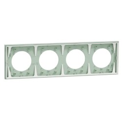 Odace - plaque de finition 4 postes - couleur Vert jade