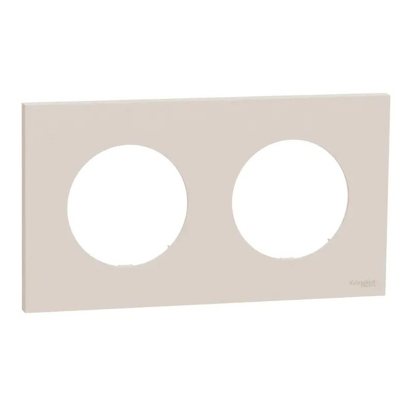 Odace - plaque de finition 2 postes - couleur Beige sable