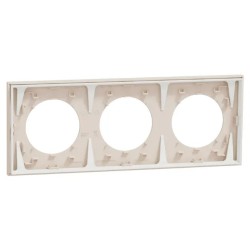 Odace - plaque de finition 3 postes - couleur Beige sable